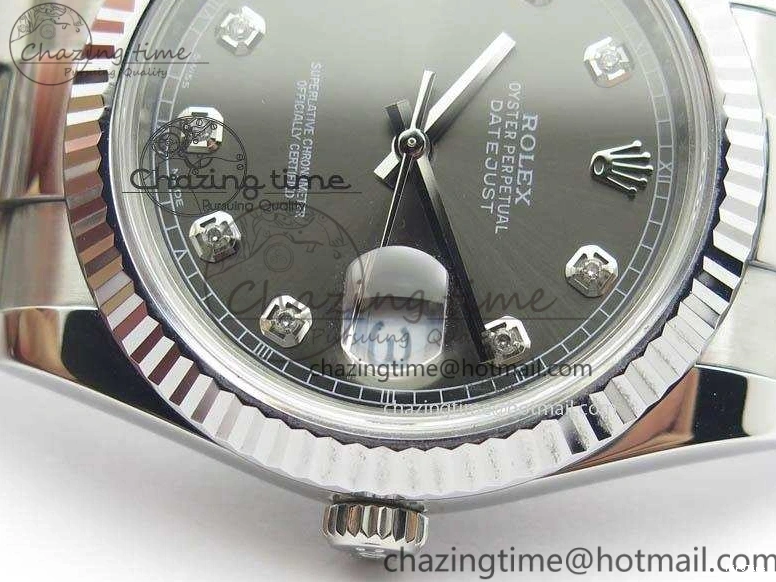 MiroTime 0105 GoodFit DateJust 41mm 126334 Noob 1:1 Best Edition Fluted Bezel Gray Diam Dial On SS Oyster Bracelet A 3585